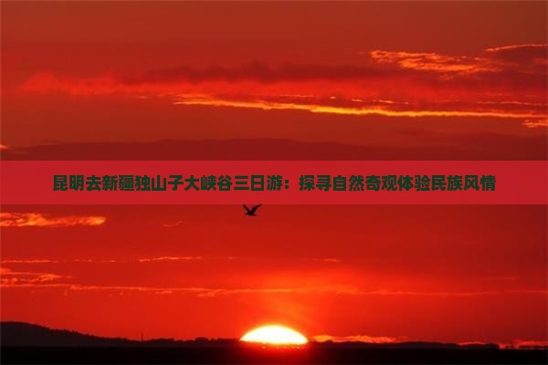昆明去新疆独山子大峡谷三日游：探寻自然奇观体验民族风情