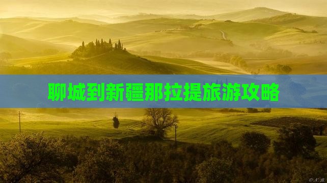 聊城到新疆那拉提旅游攻略