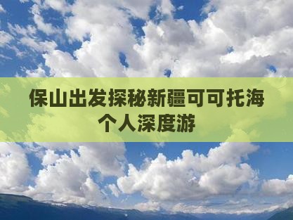 保山出发探秘新疆可可托海个人深度游