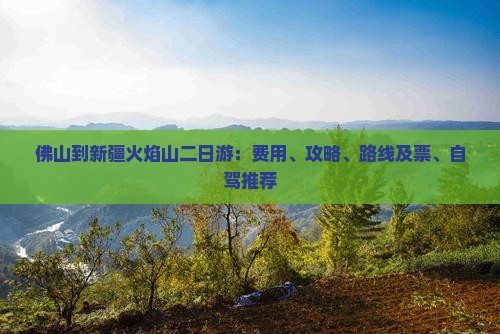 佛山到新疆火焰山二日游：费用、攻略、路线及票、自驾推荐