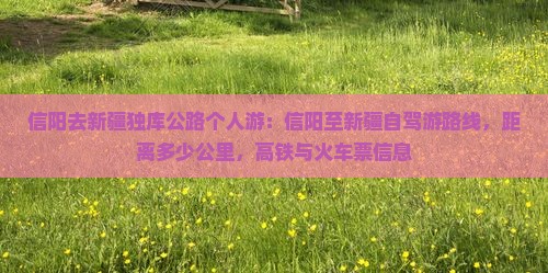 信阳去新疆独库公路个人游