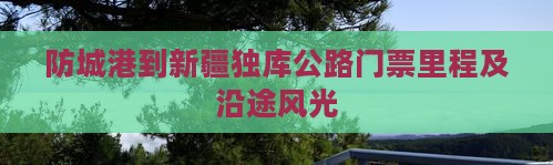 防城港到新疆独库公路门票里程及沿途风光