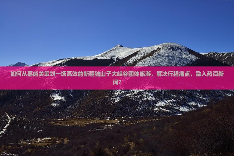 如何从嘉峪关策划一场高效的新疆独山子大峡谷团体旅游，解决行程痛点，融入热词新词？