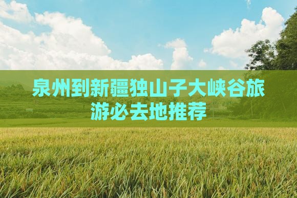 泉州到新疆独山子大峡谷旅游必去地推荐