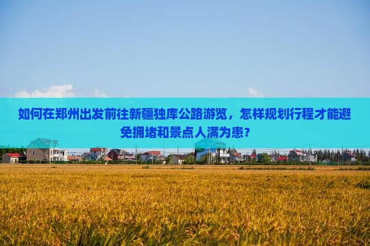 如何在郑州出发前往新疆独库公路游览，怎样规划行程才能避免拥堵和景点人满为患？