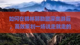 如何在锡林郭勒盟深度游后，高效策划一场说走就走的新疆伊犁大草原之旅？
