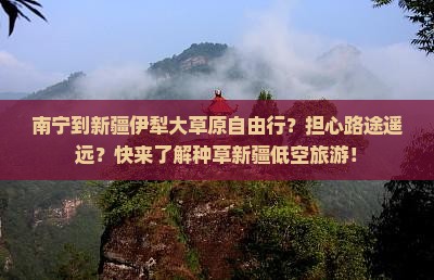 南宁到新疆伊犁大草原自由行？担心路途遥远？快来了解种草新疆低空旅游！