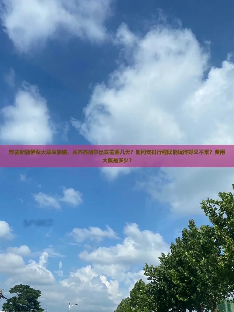 想去新疆伊犁大草原旅游，从齐齐哈尔出发需要几天？如何安排行程既能玩得好又不累？费用大概是多少？