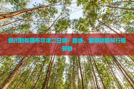 银川到新疆布尔津二日游：路线、旅游攻略与行程安排