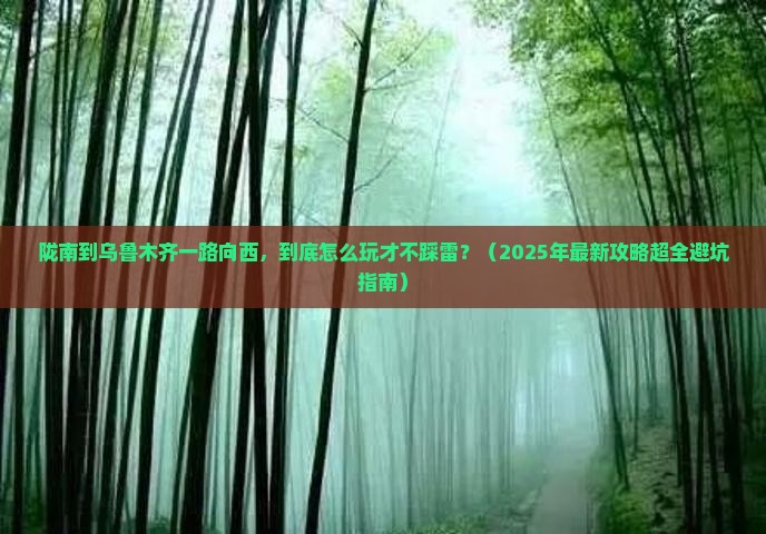 陇南去新疆乌鲁木齐哪里玩