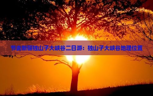 节去新疆独山子大峡谷二日游：独山子大峡谷地理位置