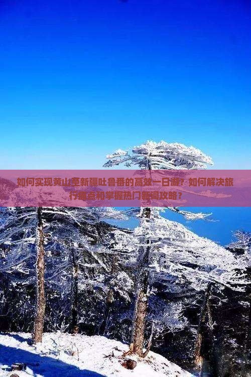 如何实现黄山至新疆吐鲁番的高效一日游？如何解决旅行痛点和掌握热门新词攻略？