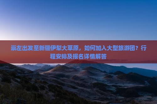 崇左出发至新疆伊犁大草原，如何加入大型旅游团？行程安排及报名详情解答
