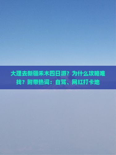 大理去新疆禾木四日游？为什么攻略难找？附带热词：自驾、网红打卡地