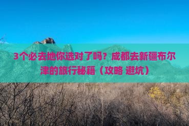 成都去新疆布尔津必去地