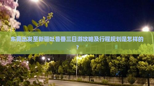 东莞出发至新疆吐鲁番三日游攻略及行程规划是怎样的？