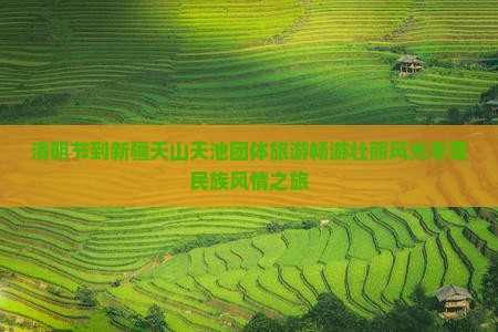 清明节到新疆天山天池团体旅游畅游壮丽风光享受民族风情之旅