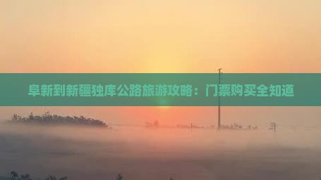 阜新到新疆独库公路旅游攻略：门票购买全知道