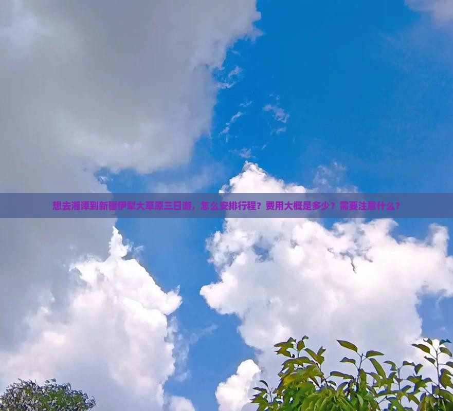 想去湘潭到新疆伊犁大草原三日游，怎么安排行程？费用大概是多少？需要注意什么？