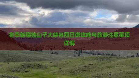 冬季新疆独山子大峡谷四日游攻略与旅游注意事项详解