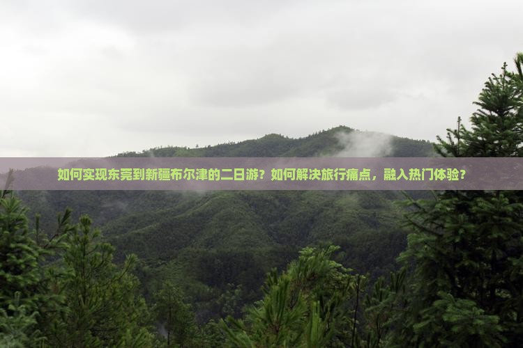 如何实现东莞到新疆布尔津的二日游？如何解决旅行痛点，融入热门体验？