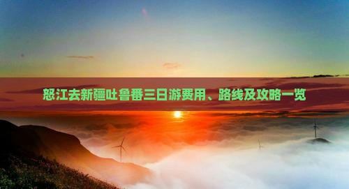 怒江去新疆吐鲁番三日游费用、路线及攻略一览
