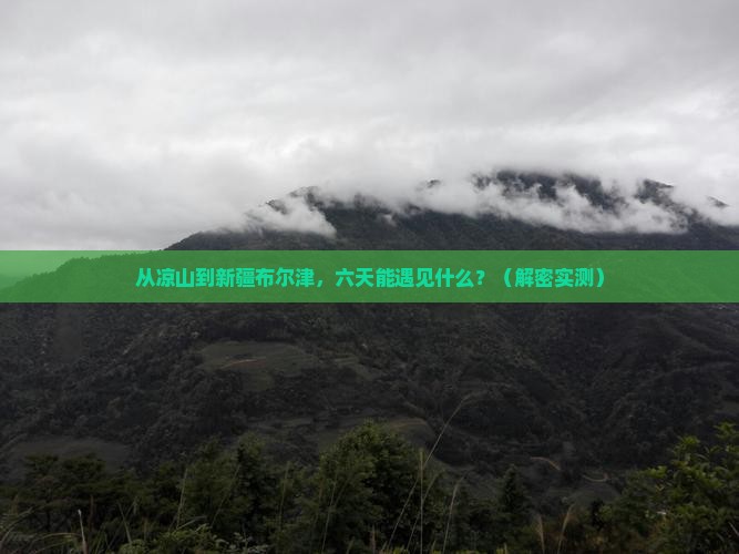 凉山到新疆布尔津六日游