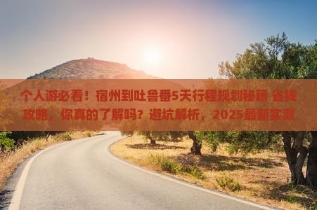宿州到新疆吐鲁番个人游