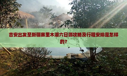 吉安出发至新疆赛里木湖六日游攻略及行程安排是怎样的？