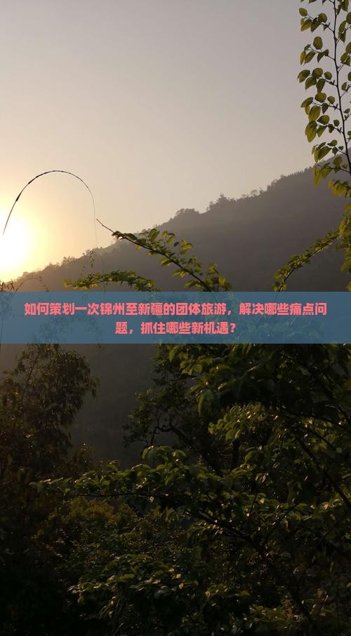 如何策划一次锦州至新疆的团体旅游，解决哪些痛点问题，抓住哪些新机遇？
