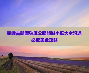 赤峰去新疆独库公路旅游小吃大全沿途必吃美食攻略