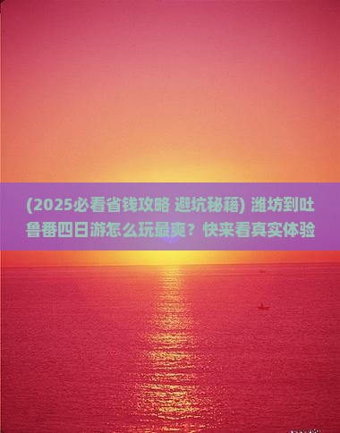 潍坊到新疆吐鲁番四日游