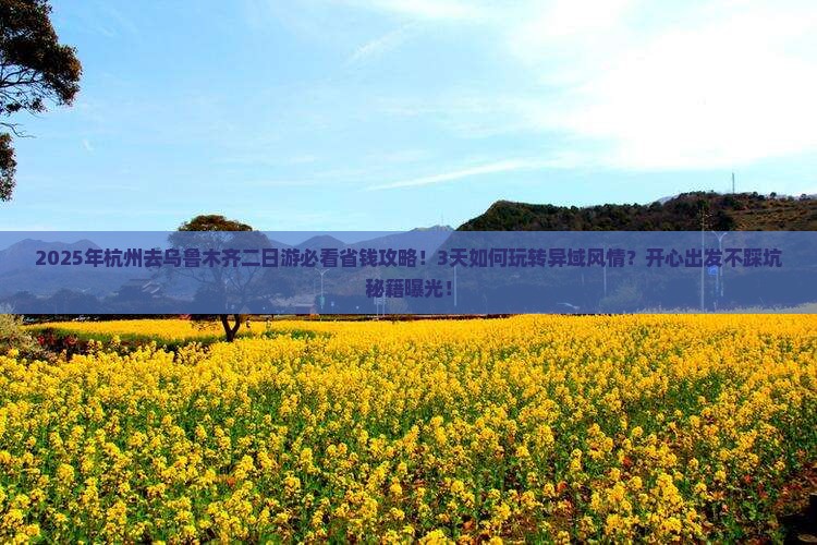 杭州去新疆乌鲁木齐二日游