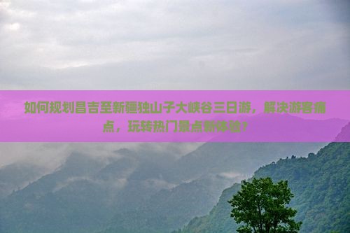 如何规划昌吉至新疆独山子大峡谷三日游，解决游客痛点，玩转热门景点新体验？