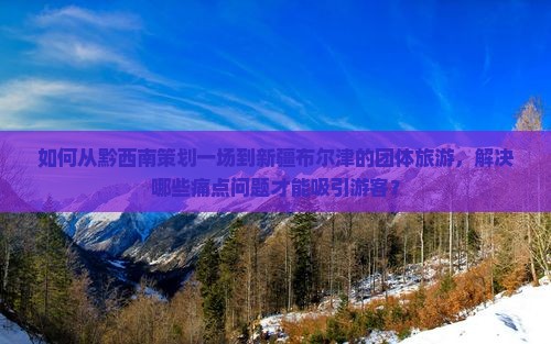 如何从黔西南策划一场到新疆布尔津的团体旅游，解决哪些痛点问题才能吸引游客？