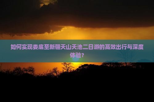 如何实现娄底至新疆天山天池二日游的高效出行与深度体验？