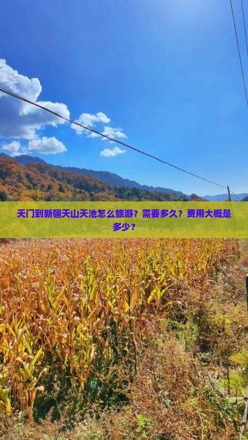 天门到新疆天山天池怎么旅游？需要多久？费用大概是多少？