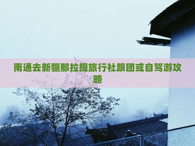 南通去新疆那拉提旅行社跟团或自驾游攻略