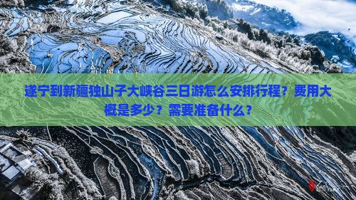 遂宁到新疆独山子大峡谷三日游怎么安排行程？费用大概是多少？需要准备什么？