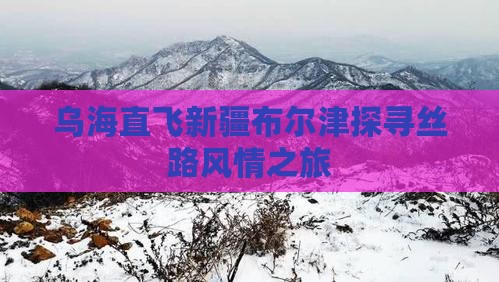 乌海直飞新疆布尔津探寻丝路风情之旅