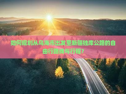 如何规划从乌海市出发至新疆独库公路的自由行路线与行程？
