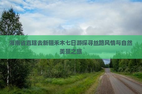 海南省直辖去新疆禾木七日游探寻丝路风情与自然美景之旅