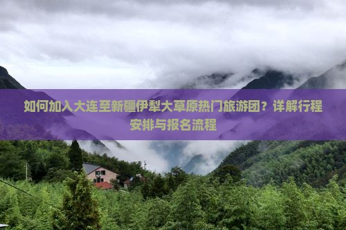 如何加入大连至新疆伊犁大草原热门旅游团？详解行程安排与报名流程
