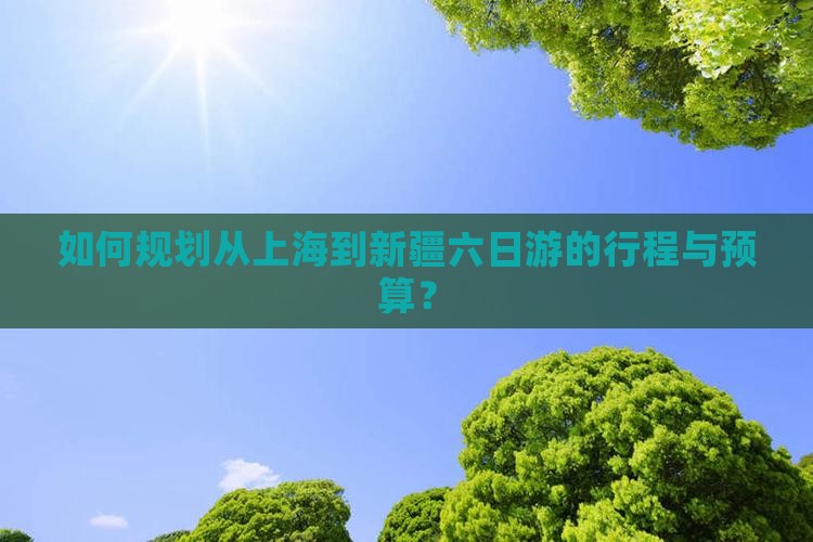 如何规划从上海到新疆六日游的行程与预算？