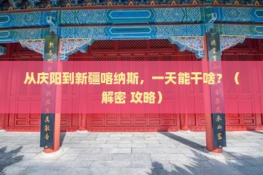 庆阳到新疆喀纳斯一日