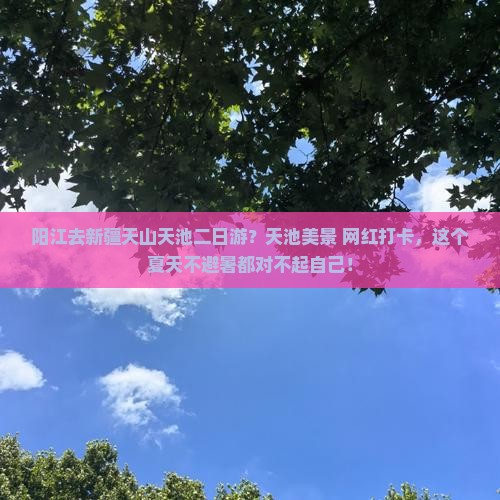 阳江去新疆天山天池二日游？天池美景+网红打卡，这个夏天不避暑都对不起自己！