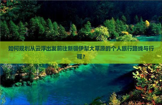 如何规划从云浮出发前往新疆伊犁大草原的个人旅行路线与行程？