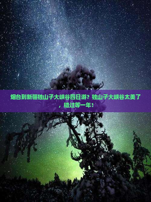 烟台到新疆独山子大峡谷四日游？独山子大峡谷太美了，错过等一年！
