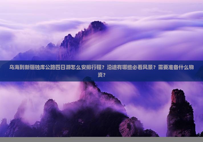 乌海到新疆独库公路四日游怎么安排行程？沿途有哪些必看风景？需要准备什么物资？