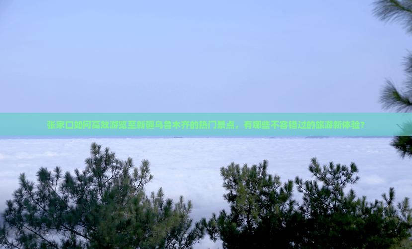 张家口如何高效游览至新疆乌鲁木齐的热门景点，有哪些不容错过的旅游新体验？